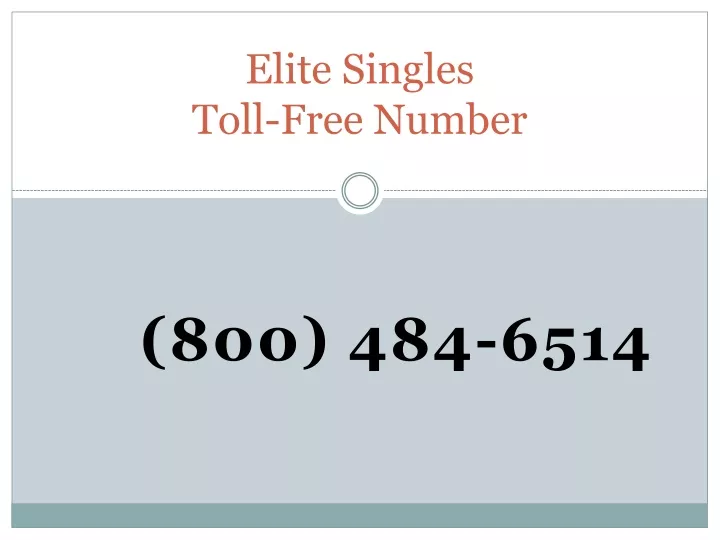 elite singles toll free number