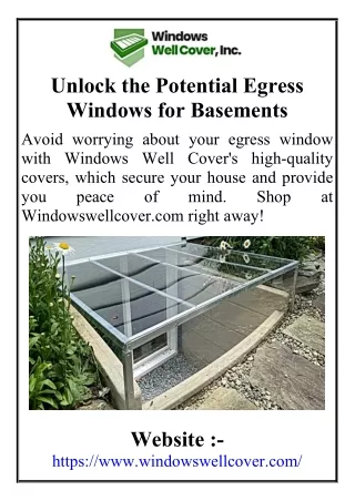 Unlock the Potential Egress Windows for Basements