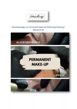 Dienstleistungen zur Permanent-Make-up-Entfernung Hamburg | Beauty-hh.de