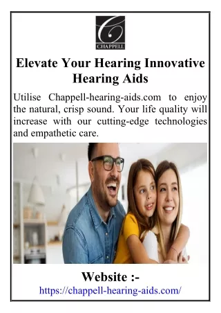 Elevate Your Hearing Innovative Hearing Aids