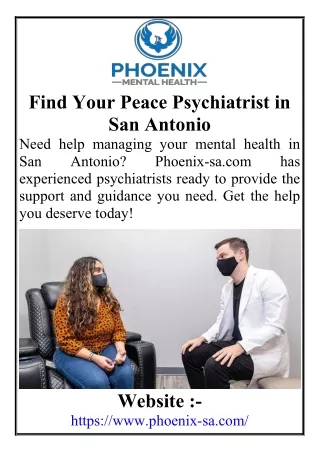 Find Your Peace Psychiatrist in San Antonio