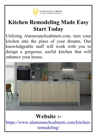 Kitchen Remodeling Made Easy Start Today