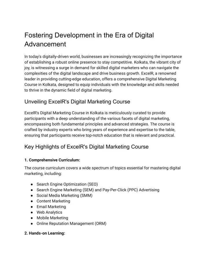 fostering development in the era of digital