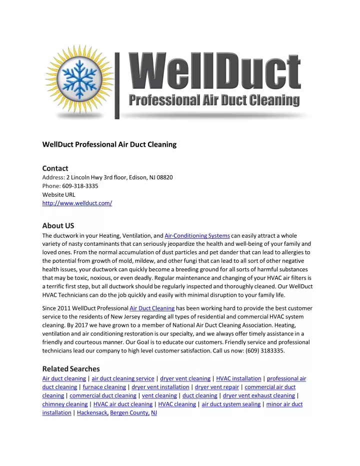 wellduct professional air duct cleaning contact