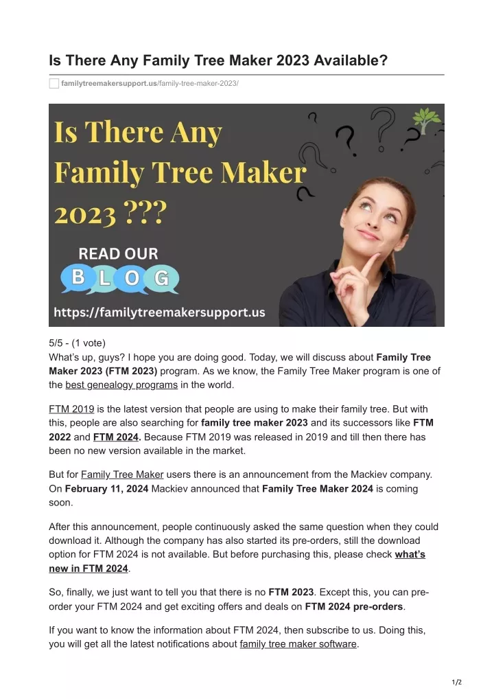 is there any family tree maker 2023 available