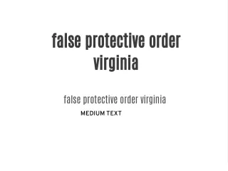 false protective order virginia