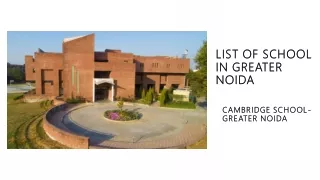 List of Schools in Greater Noida