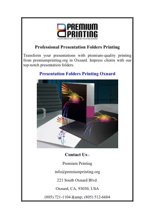 Professional Presentation Folders Printing