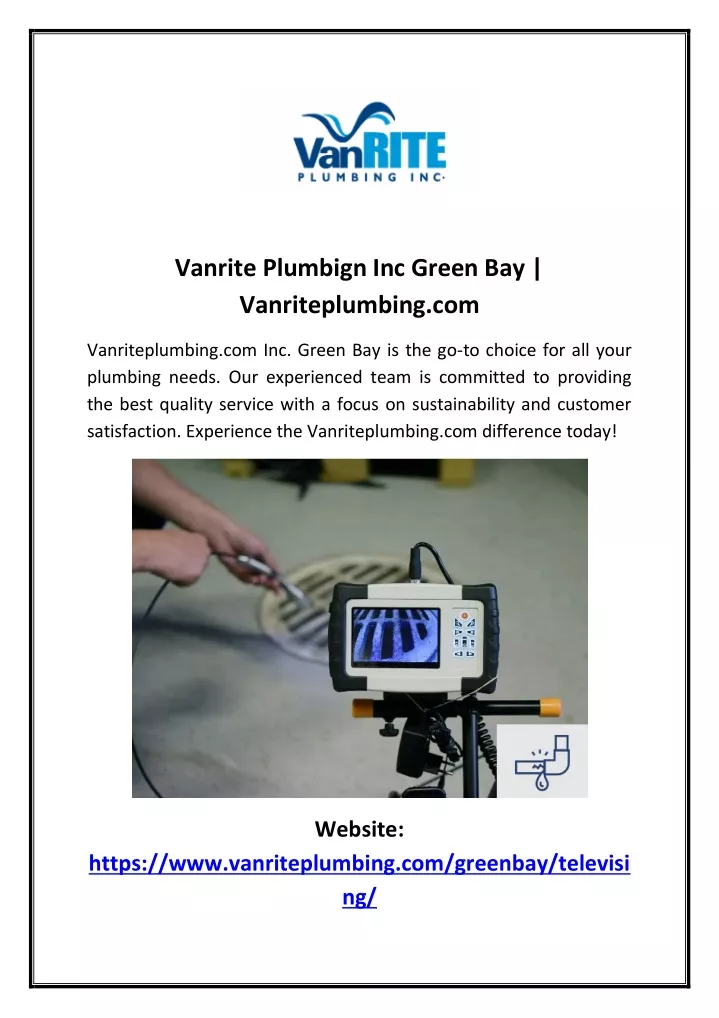 vanrite plumbign inc green bay vanriteplumbing com