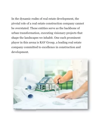 Real Estate Construction Company Innovations : Redefining Lifestyle and Luxury