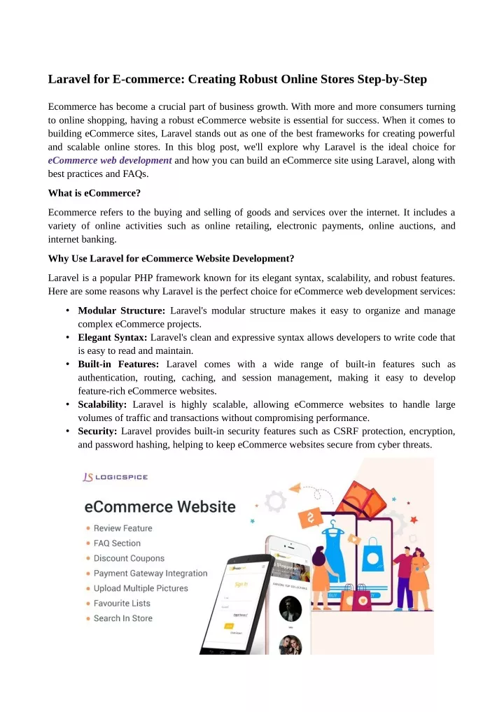 laravel for e commerce creating robust online