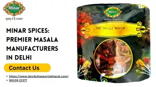 Minar Spices: Premier Masala Manufacturers in Delhi