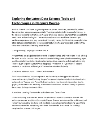 exploring the latest data science tools