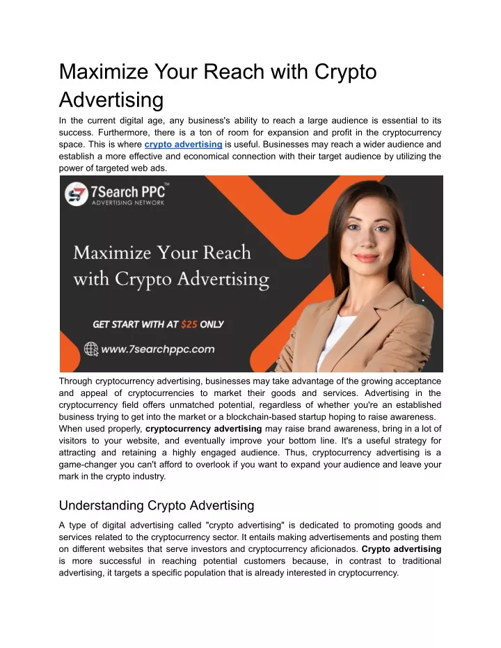 maximize your reach with crypto advertising