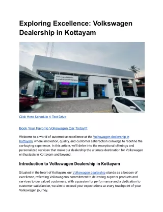 Exploring Excellence_ Volkswagen Dealership in Kottayam