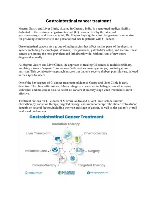 Gastrointestinal cancer treatment