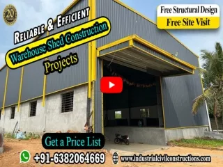 Warehouse Shed Construction Chennai  | Bangalore | Coimbatore | Erode | Kerala | Mysore |Hyderabad | Mumbai