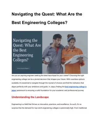 Navigating the Quest_ What Are the Best Engineering Colleges