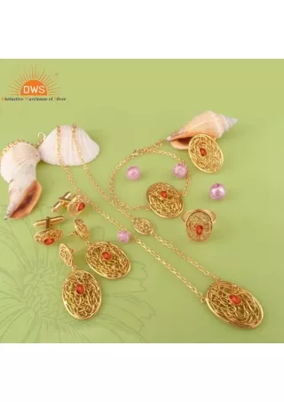 carnelian chalcedony jewelry set