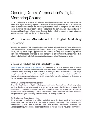 Opening Doors_ Ahmedabad's Digital Marketing Course