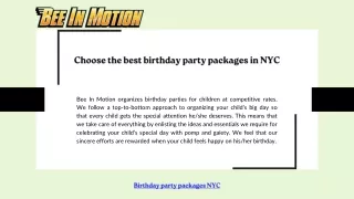 Choose the best birthday party packages in NYC