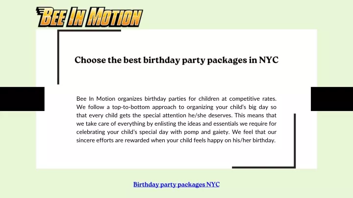 choose the best birthday party packages in nyc