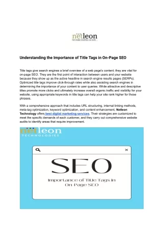 Understanding the Importance of Title Tags in On-Page SEO (1)