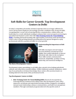 Soft Skills for Career Growth Top Development Centers in Delhi