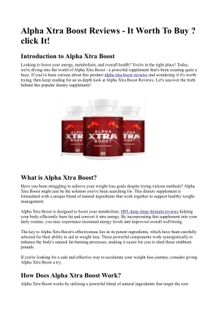 Alpha Xtra Boost Reviews - It Worth To Buy click It