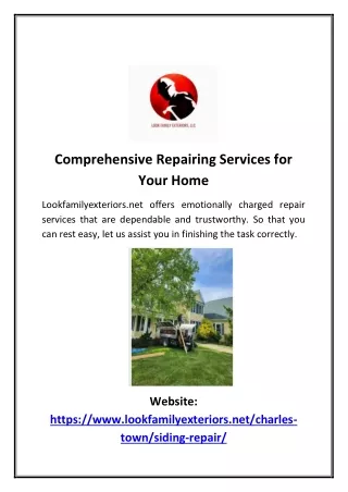 Comprehensive Repairing Services for Your Home