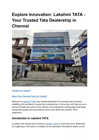 Explore Innovation_ Lakshmi TATA - Your Trusted Tata Dealership in Chennai