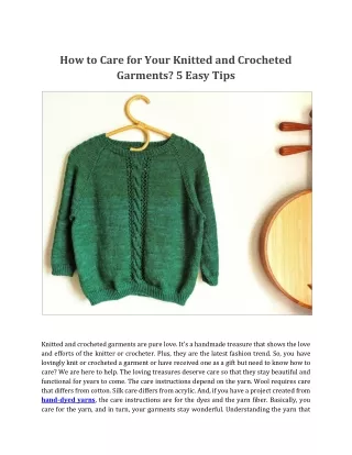 How to Care for your Knitting and Crochet Garments? 5 Easy Tips
