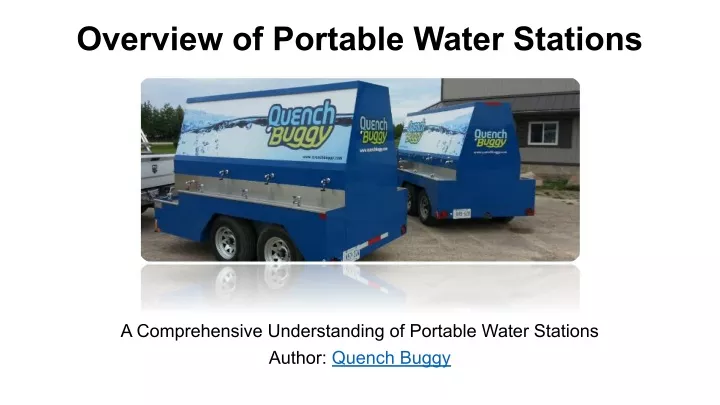 overview of portable water stations