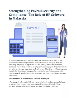 Strengthening Payroll Security and Compliance- The Role of HR Software in Malaysia