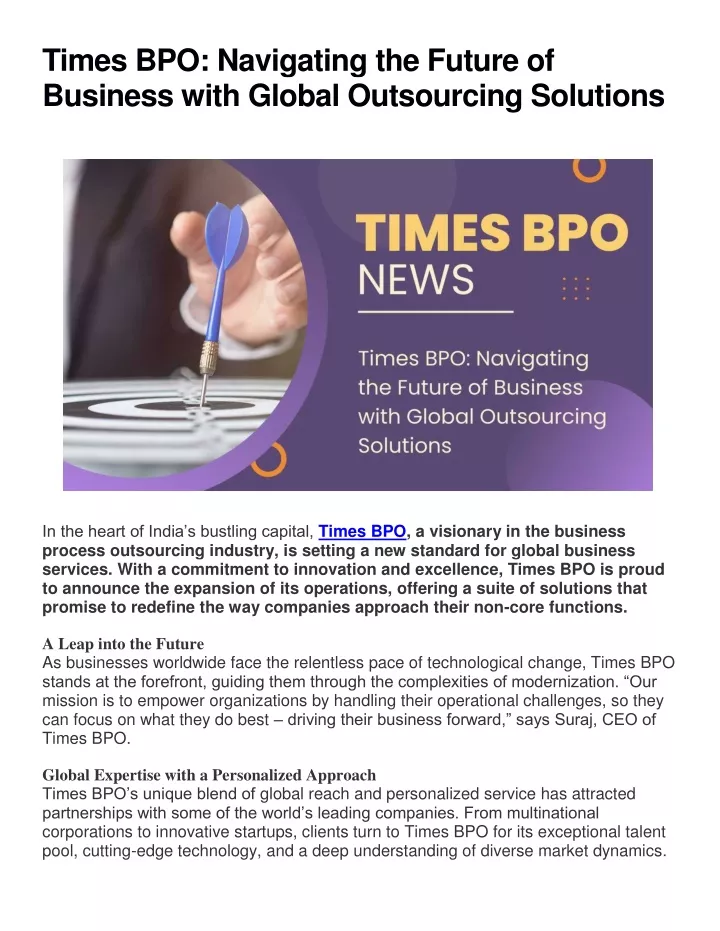 times bpo navigating the future of business with