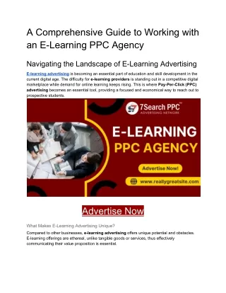 A Comprehensive Guide to Working with an E-Learning PPC Agency