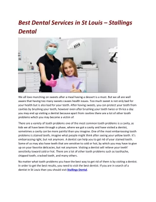 Best Dental Services in St Louis – Stallings Dental