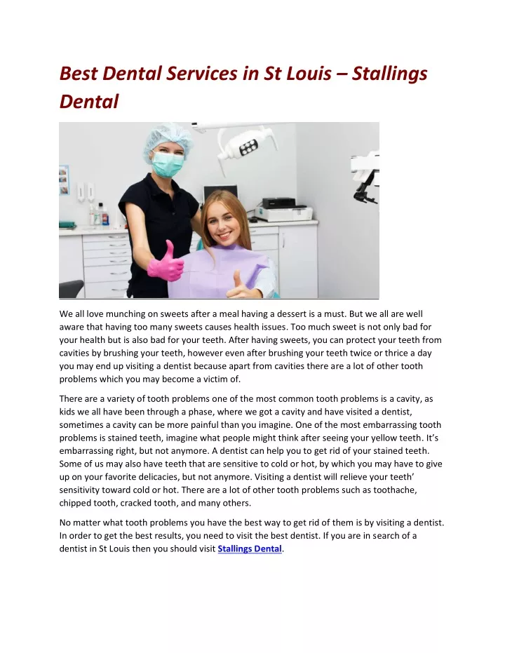 best dental services in st louis stallings dental
