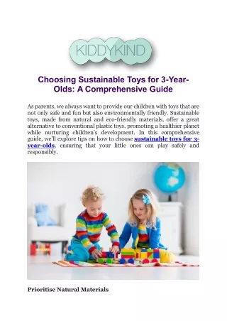 Choosing Sustainable Toys for 3-YearOlds: A Comprehensive Guide