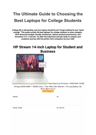 Best Laptops for College Students