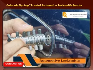 Colorado Springs' Trusted Automotive Locksmith Service