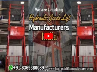 Hydraulic Goods Lift Chennai