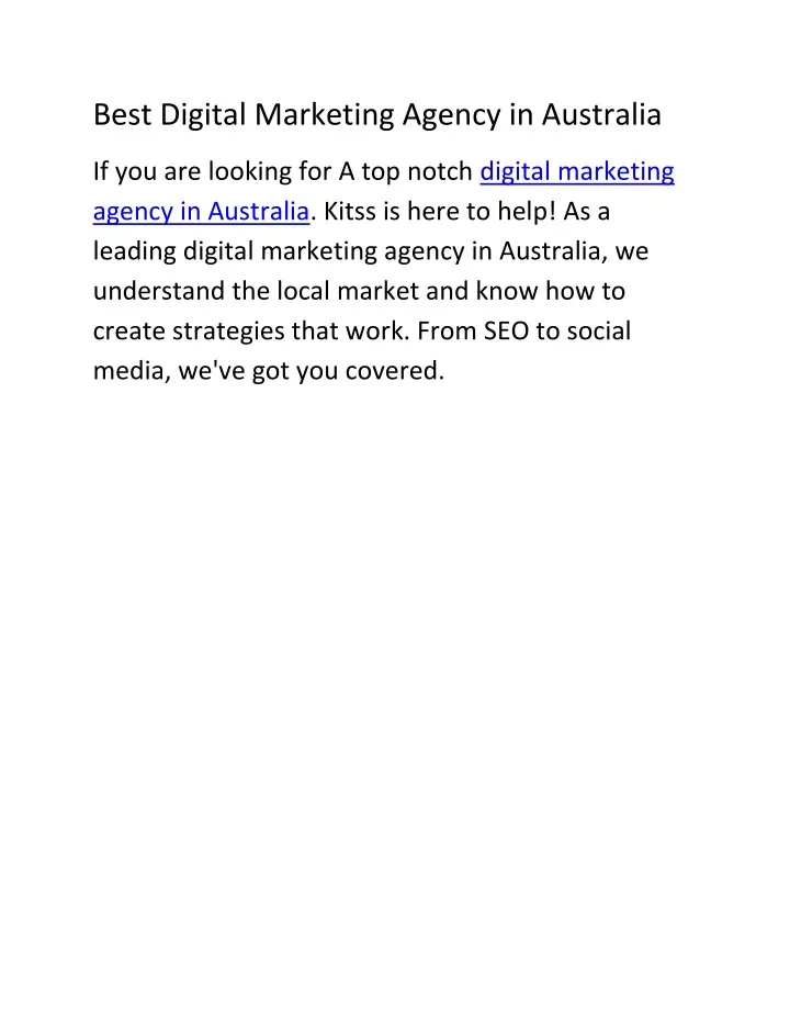 best digital marketing agency in australia