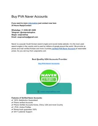 Buy PVA Naver Accounts