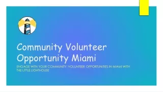 Community Volunteer Opportunity Miami - The Little Lighthouse