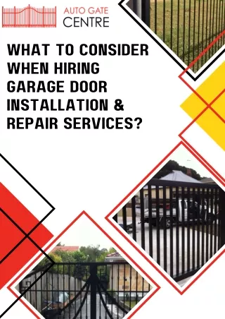 What to Consider When Hiring Garage Door Installation & Repair Services?