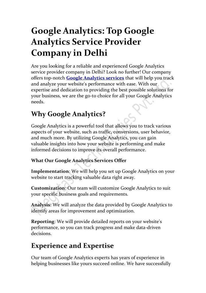 google analytics top google analytics service