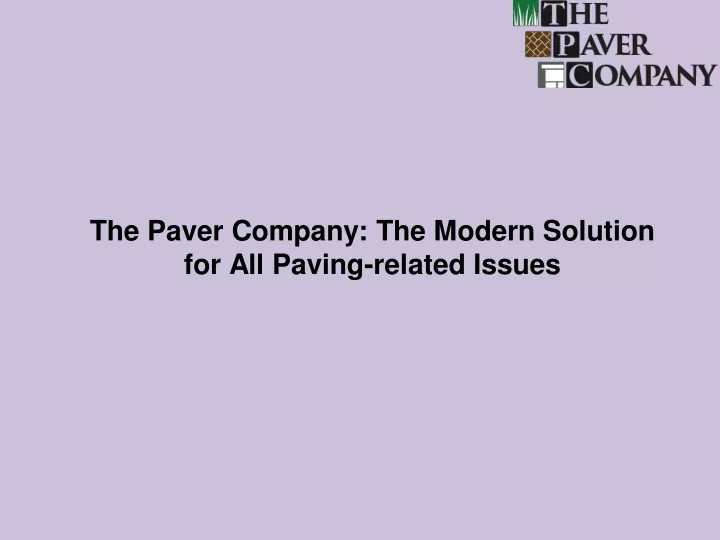 the paver company the modern solution