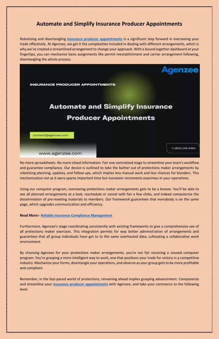 automate and simplify insurance producer