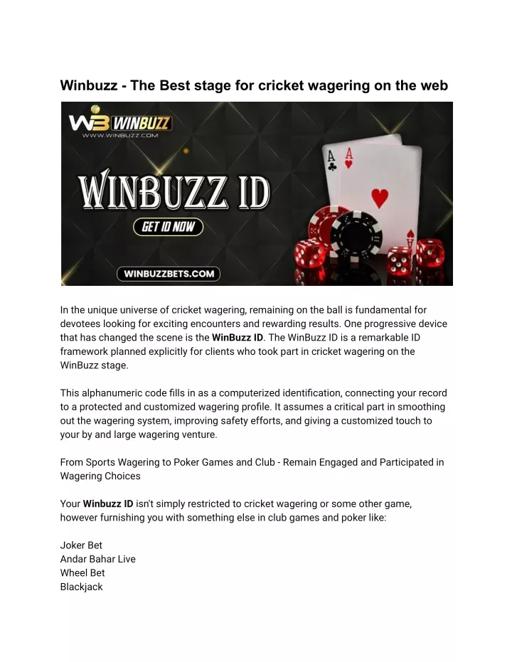winbuzz the best stage for cricket wagering
